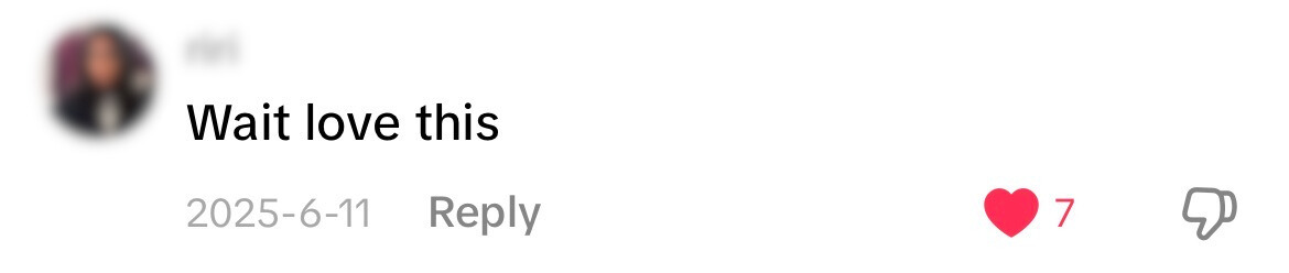 TikTok comment: Wait love this